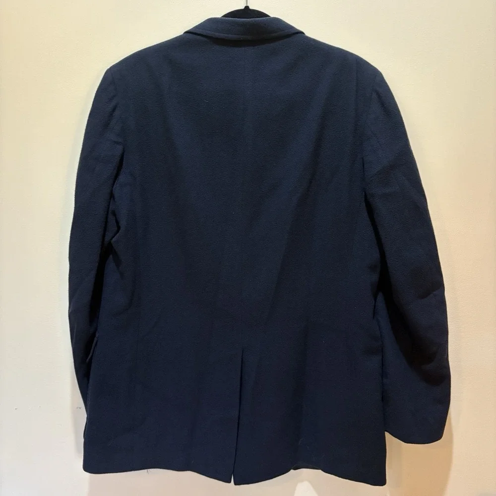 100%‎ Cashmere Men's Navy Blue Blazer Sport-Coat 2 Button Sz XL Made in USA